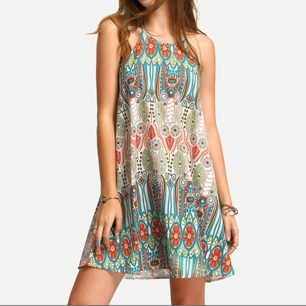 Halter Style Print Dress